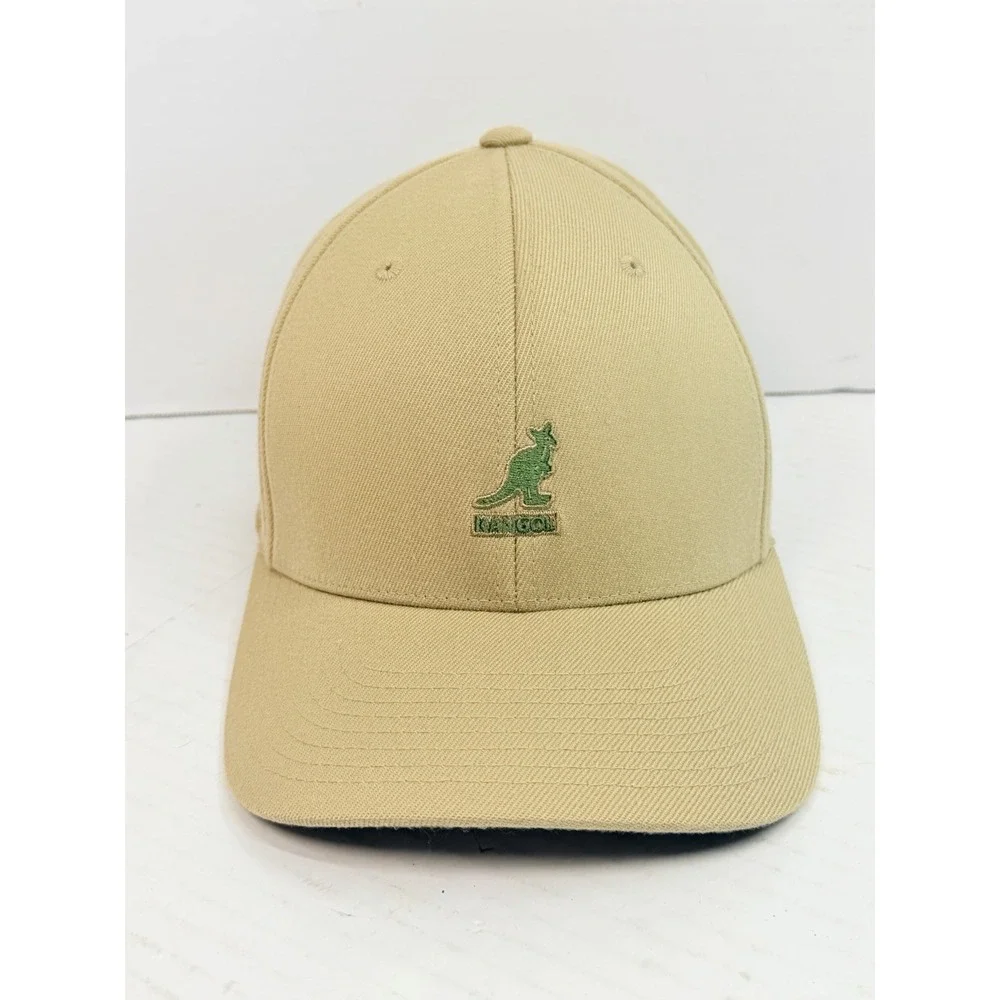 Kangol Wool Flexfit Baseball Cap Beige S/M 8650BC NWT Logo Stretch Hat